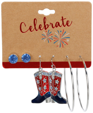 Thumbnail 1: Celebrate 3 Pk Americana Earrings 