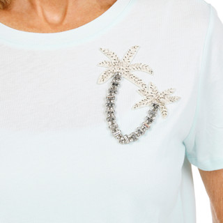 Thumbnail 2: Philosophy Women's Short Sleeve Palm Tree Crew Neck Top 