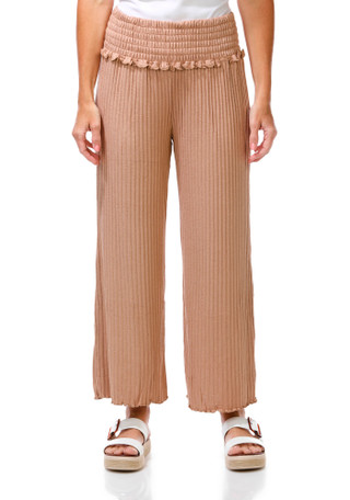 Thumbnail 1: OCEAN DRIVE Juniors Knit Smocked Waist Pants 