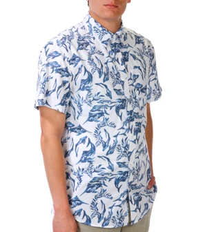 Thumbnail 1: REEL LEGENDS Men's Short Sleeve Woven Button Down Shirt 
