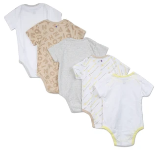 Thumbnail 2: Champion Baby Boys 5 Pk Logo Bodysuits 