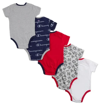 Thumbnail 2: Champion Baby Boys 5 Pk Logo Body Suits 