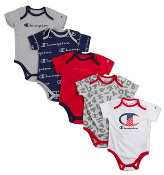 Thumbnail 1: Champion Baby Boys 5 Pk Logo Body Suits 