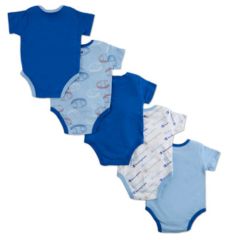 Thumbnail 2: Champion Baby Boys 5 Pk Logo Bodysuits 