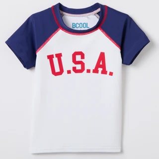 Thumbnail 5: BCOOL Little Boys 2 Pc Americana UPF50+ Swim Shorts & Tee  Set 