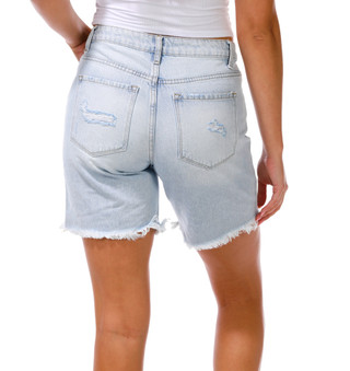 Thumbnail 2: VERVET Juniors Distressed Denim Shorts  