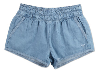 Thumbnail 1: ROXY Juniors Stay Wavery Lace Trim Chambray Shorts 