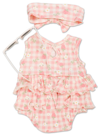 Thumbnail 2: FLORAL THREADS Baby Girls 3 Pc Romper Set 