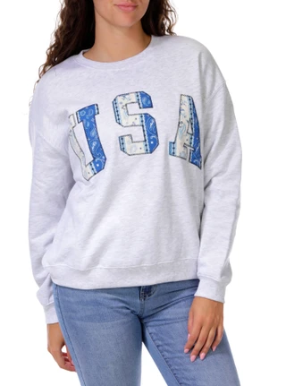 Thumbnail 1: April Kiss Juniors Bandana Americana Sweatshirt  