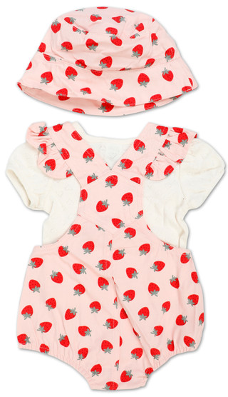 Thumbnail 2: Little Lass Baby Girls 3 Pc Romper Set 