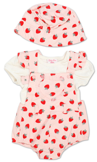 Thumbnail 1: Little Lass Baby Girls 3 Pc Romper Set 