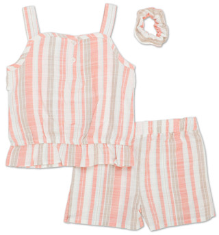 Thumbnail 2: Little Lass Little Girls 3 Pc Shorts Set 