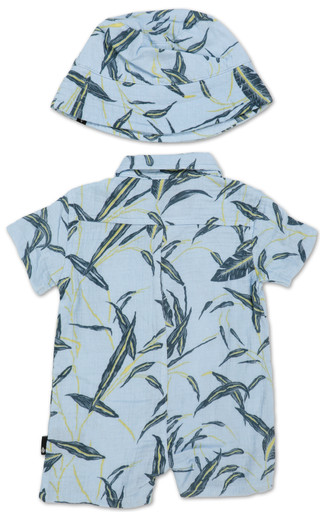 Thumbnail 2: VOLCOM Baby Boys Woven Tropical Romper & Hat Set  