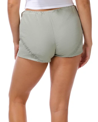 Thumbnail 2: Derek Heart Juniors Solid Lace Trim Shorts  