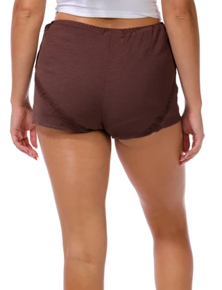 Thumbnail 2: Derek Heart Juniors Solid Lace Trim Shorts  