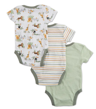 Thumbnail 2: Chick Pea Baby Boys 3 Pk Jungle Theme Bodysuits 