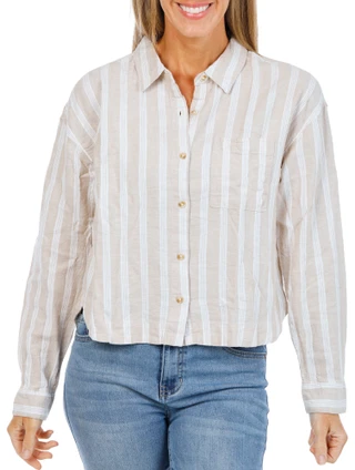 Thumbnail 1: Thread & Supply Women's Stripe Button Down Top  