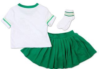 Thumbnail 2: Lucky You Girls Active 3 Pc NYC Jersey, Pleated Skort & Socks Set 
