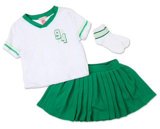 Thumbnail 1: Lucky You Girls Active 3 Pc NYC Jersey, Pleated Skort & Socks Set 