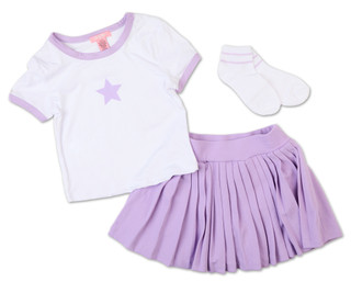 Thumbnail 1: Lucky You Girls 2 Pc Pleated Skort Set with Socks 