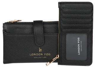 Thumbnail 1: London Fog 2-in-1 Pebble Leather Wallet 