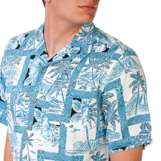 Thumbnail 2: CAMPIA Men's Short Sleeve Hawaiian Button Down Shirt 