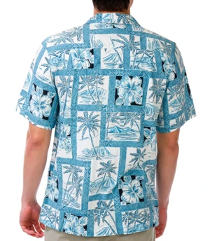 Thumbnail 3: CAMPIA Men's Short Sleeve Hawaiian Button Down Shirt 