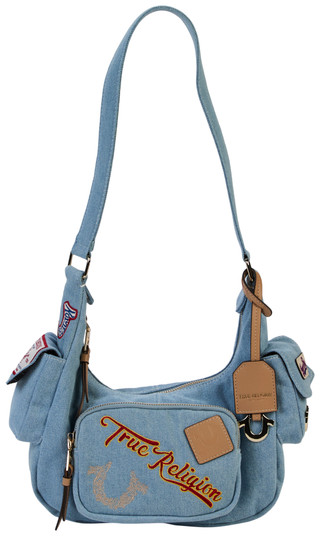 Thumbnail 1: True Religion Logo Patch Denim Hobo Bag 