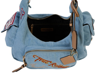 Thumbnail 2: True Religion Logo Patch Denim Hobo Bag 