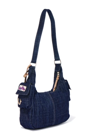 Thumbnail 2: True Religion Logo Patch Denim Hobo Bag 