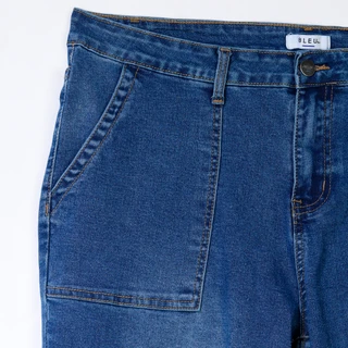 Thumbnail 2: Bleu Plus Split Hem Denim Capris 