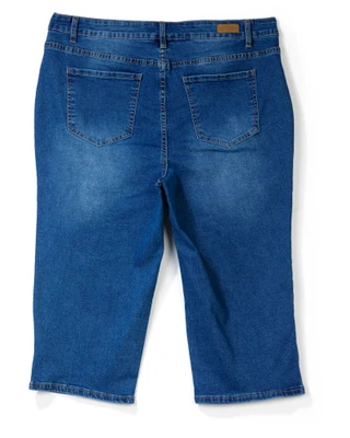 Thumbnail 3: Bleu Plus Split Hem Denim Capris 