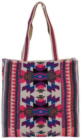 Thumbnail 1: America & Beyond Artisanal Beaded Tote Bag 