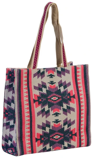 Thumbnail 4: America & Beyond Artisanal Beaded Tote Bag 
