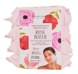 Thumbnail 1: Precision Beauty 4 Pk Rose Water Make Up Cleansing Wipes 
