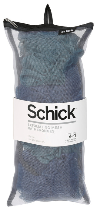 Thumbnail 1: SCHICK 4 Pk Mesh Exfoliating Bath Sponges 