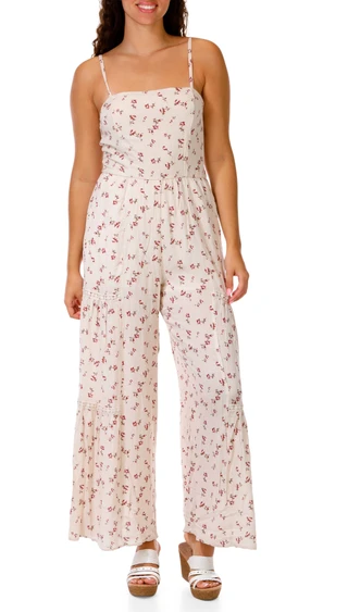 Thumbnail 1: As U Wish Juniors Floral Print Jumpsuit  