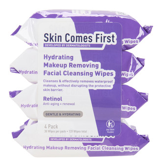Thumbnail 1: Skin Comes First 4 Pk Retinol Make Up Cleansing Wipes 