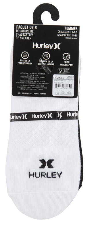 Thumbnail 2: Hurley Women's 8 Pk Sneaker Liner Socks  