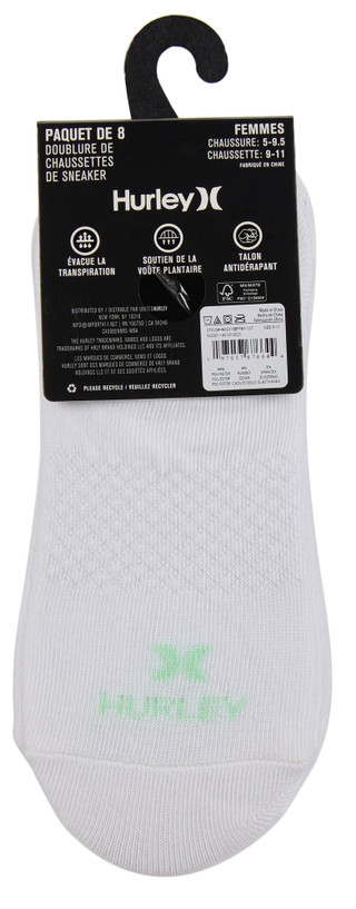 Thumbnail 2: Hurley Women's 8 Pk Sneaker Liner Socks  