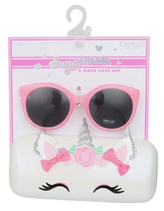 Thumbnail 1: Capelli New York Girls 2 Pc Sunglasses & Card Case Set 