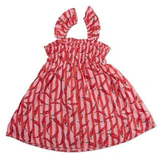 Thumbnail 2: KIWI Little Girls Smocked Flutter Sleeve Lined Swing Dress 