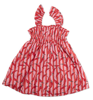 Thumbnail 1: KIWI Little Girls Smocked Flutter Sleeve Lined Swing Dress 