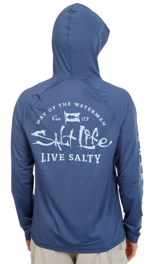 Thumbnail 1: Salt Life Men's Long Sleeve Hooded Performance Shirt 