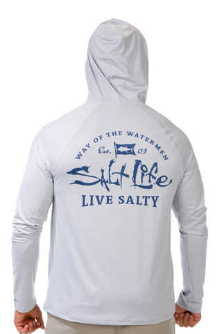 Thumbnail 2: Salt Life Men's Long Sleeve Hooded Performance Shirt 