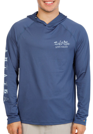 Thumbnail 3: Salt Life Men's Long Sleeve Hooded Performance Shirt 