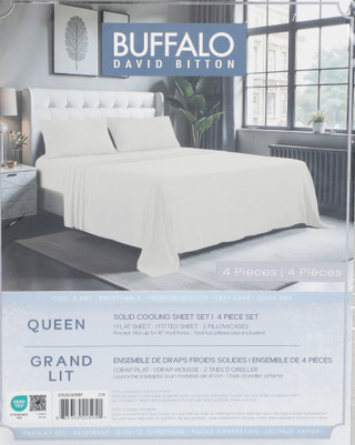 Thumbnail 2: Buffalo David Bitton Queen 4 Pc Solid Cooling Sheet Set 