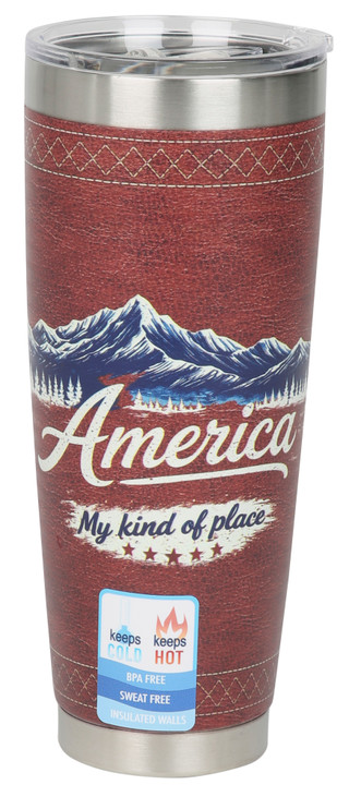 Thumbnail 1: Brighten the Season 30 Oz America Kind of Place Stainless Steel Tumbler 