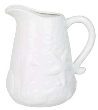 Thumbnail 1: Sand + Sea 68 Oz White Coastal Pitcher 