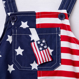 Thumbnail 2: Baby Starters Baby Boys 2 Pc Americana Overall Set 